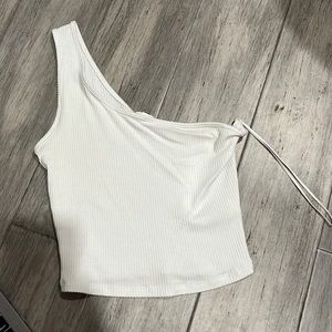 Size XS garage white one shoulder top